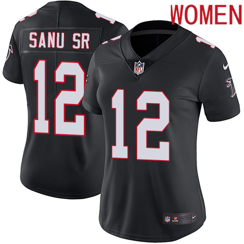 2019 Women Atlanta Falcons #12 Sanu Sr black Nike Vapor Untouchable Limited NFL Jersey->women nfl jersey->Women Jersey